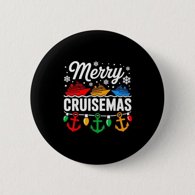 Macaron Rond 5 Cm Merry Cruisemas Christmas Family Cruisin Funny Cru (Devant)
