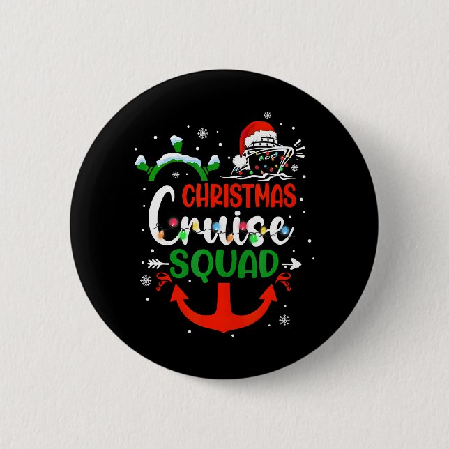 Macaron Rond 5 Cm Merry Cruisemas Famille Croisière Noël 2023 (Devant)