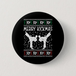 Macaron Rond 5 Cm Merry Kickmas Ugly Christmas Karaté Jiu Jitsu Mart