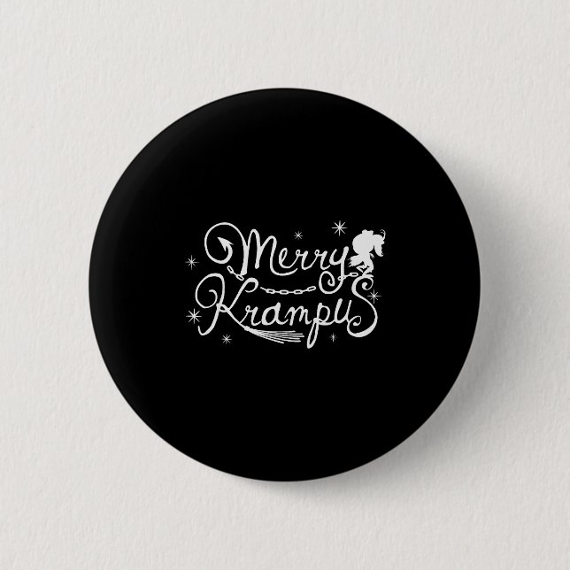 Macaron Rond 5 Cm Merry Krampus German Folklore Christmas For Krampu (Devant)