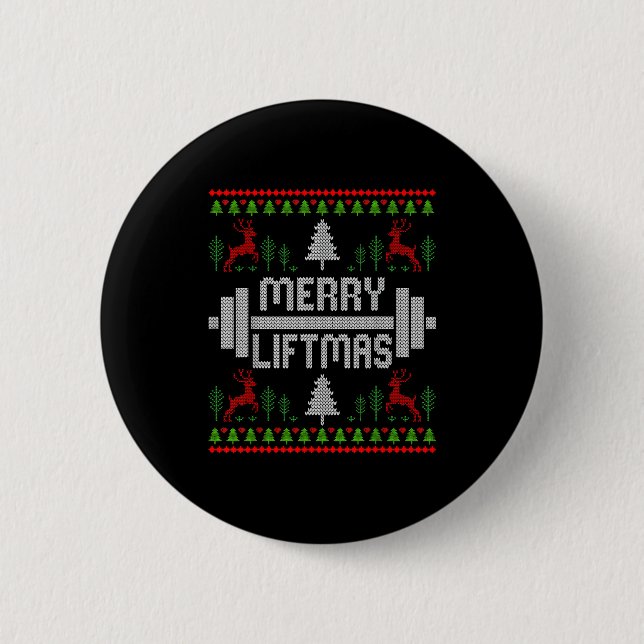 Macaron Rond 5 Cm Merry Liftmas - Trainer Ugly Style Christmas  (Devant)