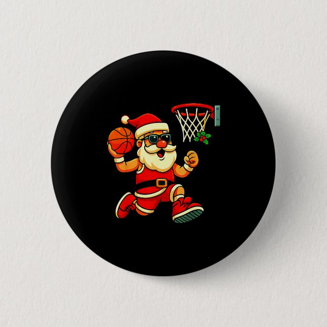 Macaron Rond 5 Cm Merry Swishmas Ugly Christmas Sweater Basketball C (Devant)