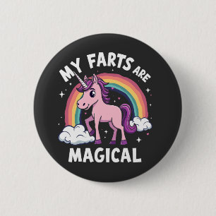 Macaron Rond 5 Cm Mes Farts sont Magique Funny Unicorn Arc-en-ciel