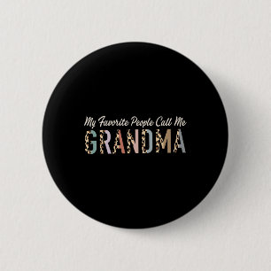 Macaron Rond 5 Cm Mes Gens Favoris M'Appelent Cadeaux Grand-Mère Leo
