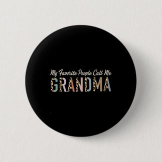 Macaron Rond 5 Cm Mes Gens Favoris M'Appelent Cadeaux Grand-Mère Leo