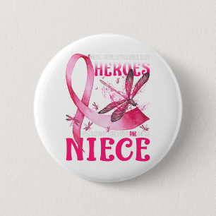 Macaron Rond 5 Cm Mes Héros Je Porte Le Rose Pour Ma Nièce Cancer Du