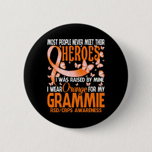 Macaron Rond 5 Cm Mes Héros Je Porte Orange Pour Mes Grammie Crps Rs