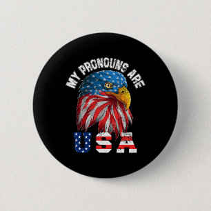 Macaron Rond 5 Cm Mes Prononounes Sont Usa Funny Eagl 4 juillet Amér