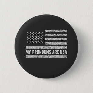 Macaron Rond 5 Cm Mes pronouns sont Usa Funny Quart de juillet