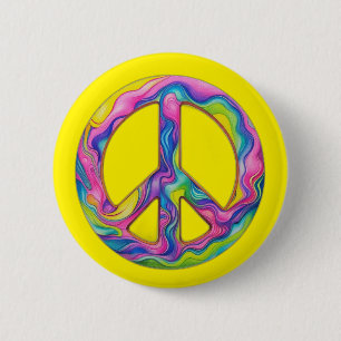 Macaron Rond 5 Cm Message inspirant psychédélique sur le thème de la