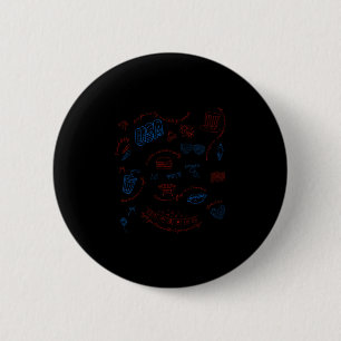 Macaron Rond 5 Cm Message Libéral Subtil Du 4 Juillet Résister À Tru