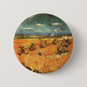 Macaron Rond 5 Cm meules de blé avec moissonneuse