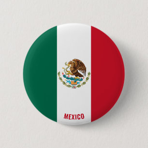 Macaron Rond 5 Cm Mexico Flag Charming Patriotic