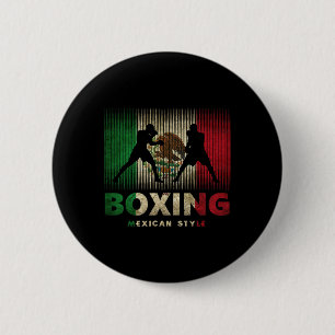 Macaron Rond 5 Cm Mexique Boxe Vintage Mexique Drapeau Mexique Boxe