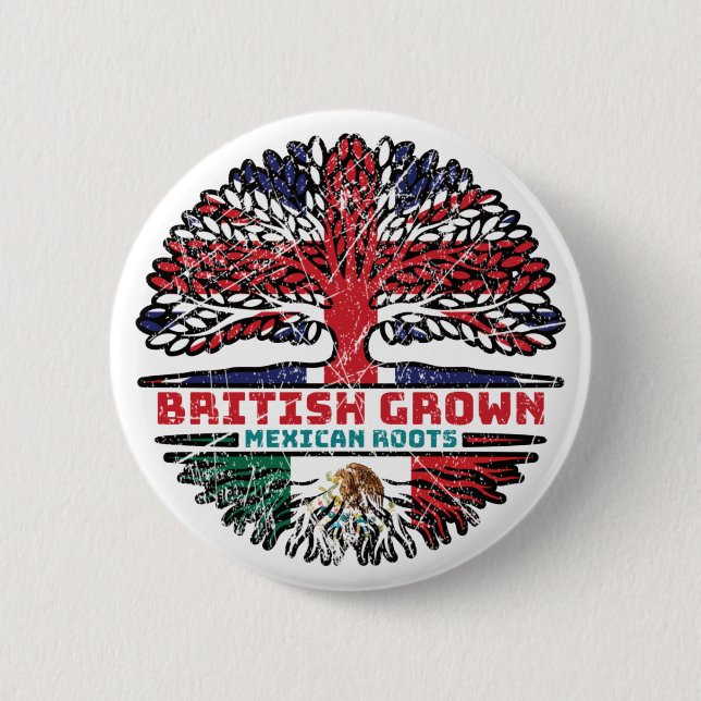 Macaron Rond 5 Cm Mexique Mexique Royaume-Uni British Tree (Devant)