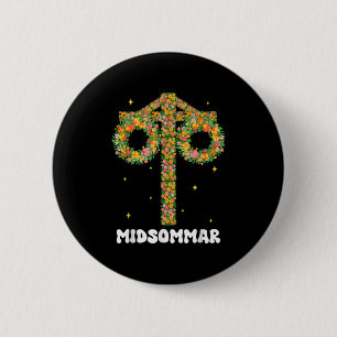 Macaron Rond 5 Cm Mi-été Solstice Maypole Midsomum Suède
