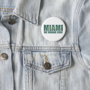 Macaron Rond 5 Cm Miami ville Floride bleu
