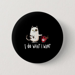 Macaron Rond 5 Cm Miaou je fais ce que je veux Vintage Chat Noir Tas