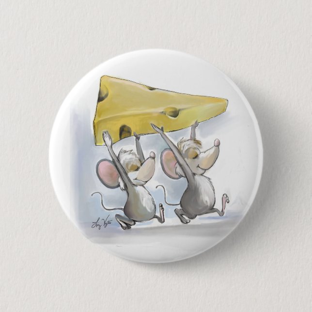 Macaron Rond 5 Cm Mic & Mac Avec Le Bouton Fromage (Devant)