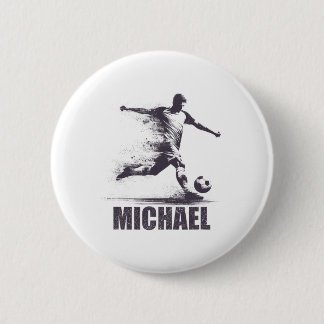 Macaron Rond 5 Cm Michael Soccer Boys Personnalisé Prénom Michae