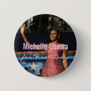Macaron Rond 5 Cm Michelle Obama pour première Madame Button