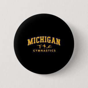 Macaron Rond 5 Cm Michigan Gymnastique gymnaste T-shirt acrobatique.