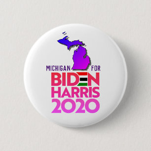 Macaron Rond 5 Cm Michigan pour Biden Harris 2020