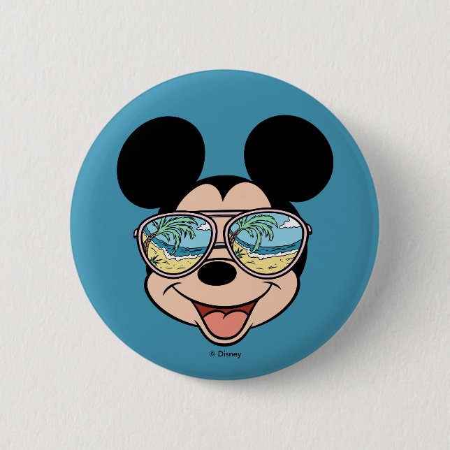 Macaron Rond 5 Cm Mickey | Mickey Lunettes de soleil tropicales (Devant)