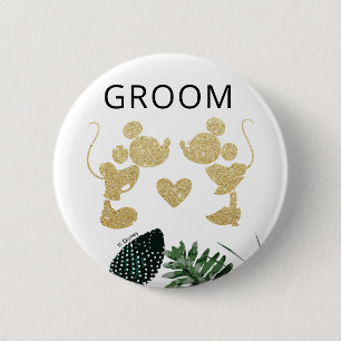 Macaron Rond 5 Cm Mickey & Minnie   Fête des mariées Tropical Faux G