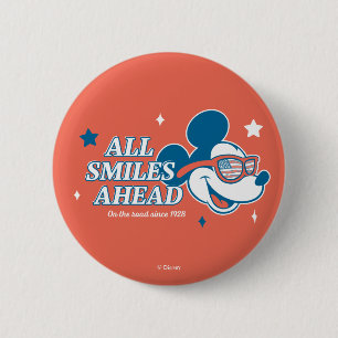 Macaron Rond 5 Cm Mickey Mouse patriotique tout sourire