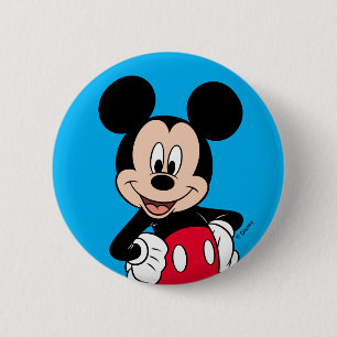 Macaron Rond 5 Cm Mickey Mouse Pose Souriante