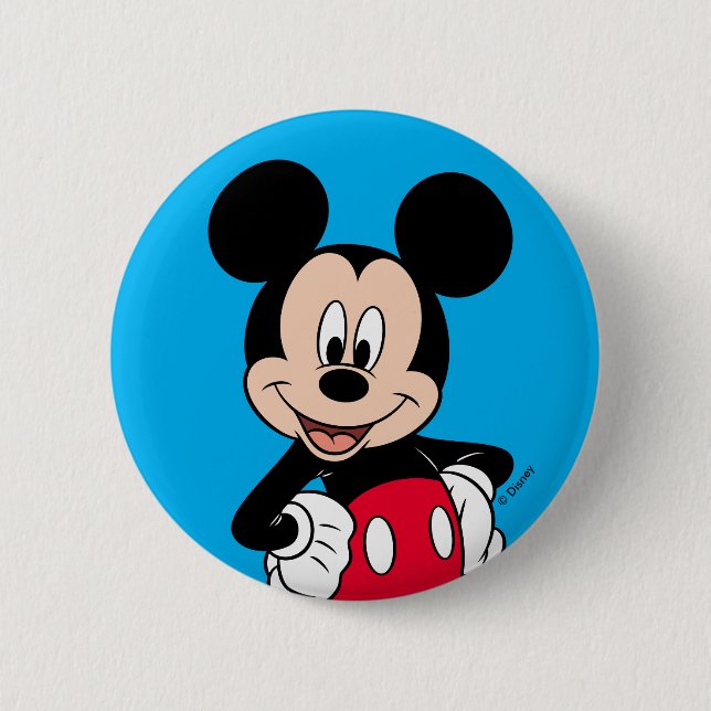 Macaron Rond 5 Cm Mickey Mouse Smiling Pose (Devant)