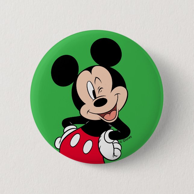 Macaron Rond 5 Cm Mickey Mouse Wink (Devant)