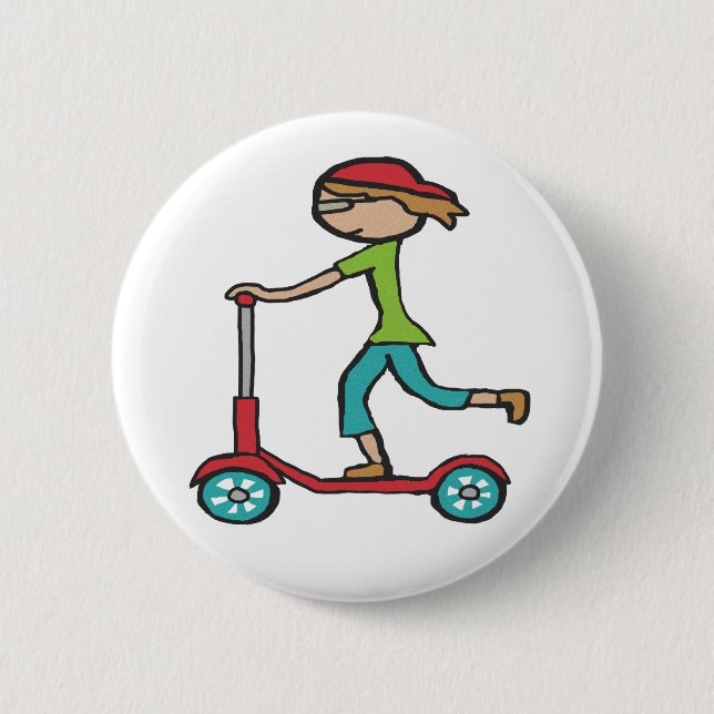 Macaron Rond 5 Cm Micro Scooter (Devant)