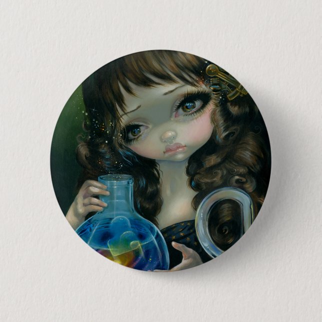 Macaron Rond 5 Cm "Microcosme :  Bouton de galaxie" (Devant)