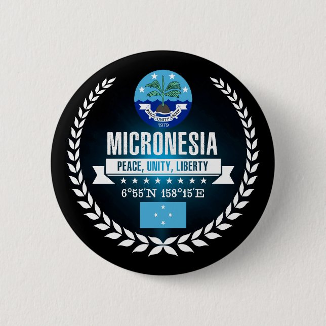 Macaron Rond 5 Cm Micronésie (Devant)