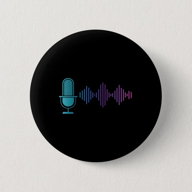 Macaron Rond 5 Cm Microphone musique chant Karaoke Sound Engeneer Gi (Devant)