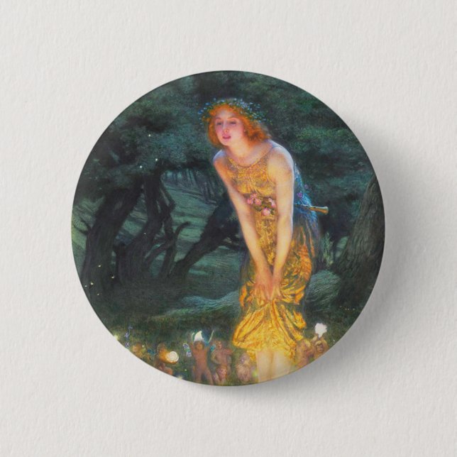 Macaron Rond 5 Cm Midsummer Eve (1908) par Edward Robert Hughes (Devant)