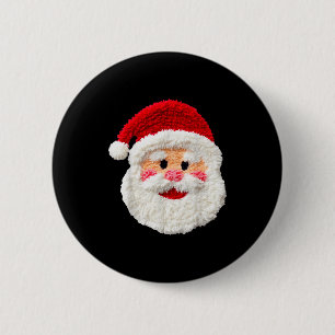 Macaron Rond 5 Cm Mignon Drôle Prépa Fausse Laine Père Noël Visage J