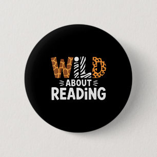 Macaron Rond 5 Cm Mignon fou de lecture safari animal bibliophile