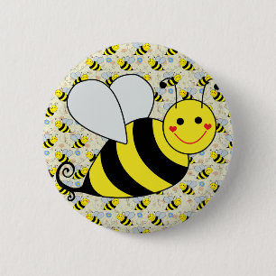 Macaron Rond 5 Cm Mignon gaffez l'abeille avec le motif