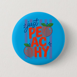 Macaron Rond 5 Cm Mignon Pêche Été Graphique Rétro Alimentation Jeu