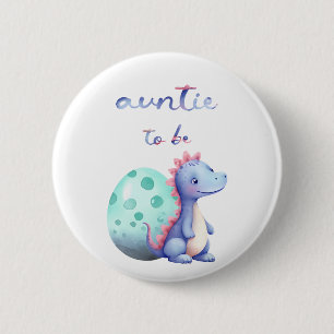 Macaron Rond 5 Cm Mignon petit dinosaure tonton à venir en aquarelle
