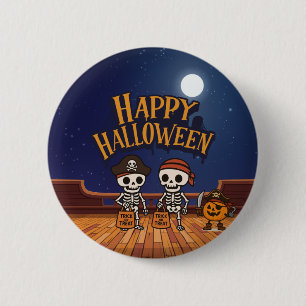 Macaron Rond 5 Cm mignon, squelettes et citrouille Halloween