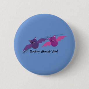 Macaron Rond 5 Cm Mignonne Batty à propos de toi chauves-souris