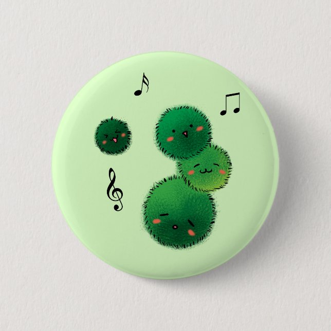 Macaron Rond 5 Cm Mignonne Chant Marimo Moss Stack (Devant)