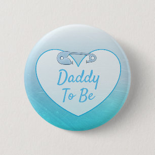 Macaron Rond 5 Cm Mignonne couche Pin Coeur Bleu papa d'être