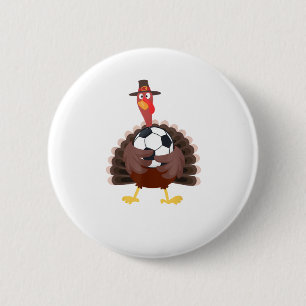 Macaron Rond 5 Cm Mignonne Funny Soccer Thanksgiving Turquie Boys