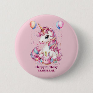 Macaron Rond 5 Cm mignonne licorne magique princesse fille anniversa