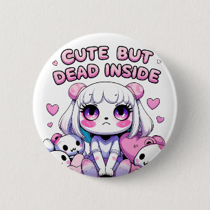Macaron Rond 5 Cm Mignonne Mais Mort À L'Intérieur De Kawaii Bouton